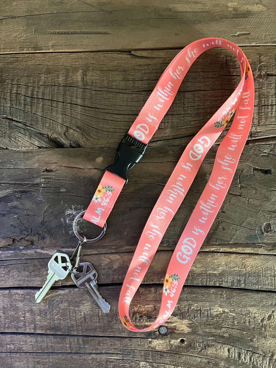 God is Within Her, She Will not Fall Lanyard - 4 - Limeloot