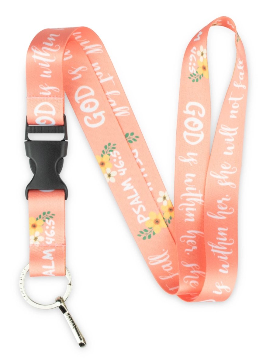 God is Within Her, She Will not Fall Lanyard - 1 - Limeloot