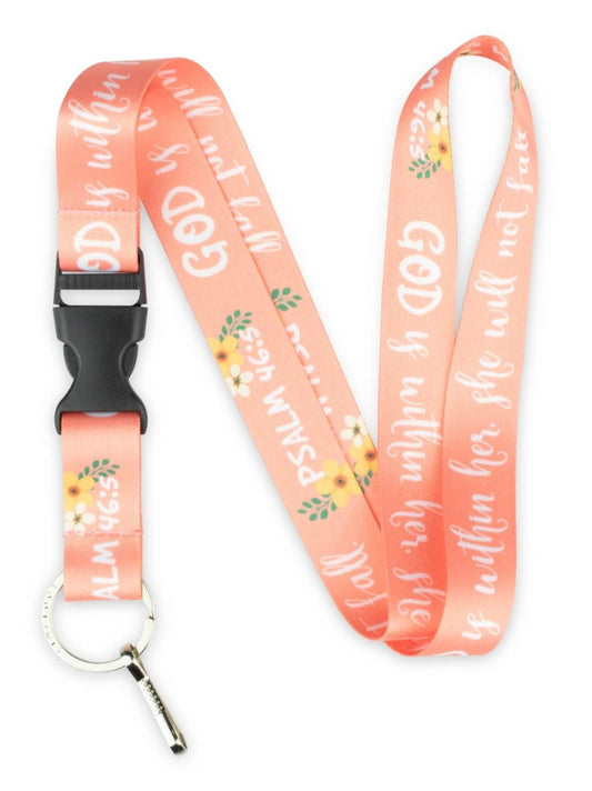 God is Within Her, She Will not Fall Lanyard - 1 - Limeloot