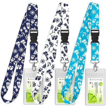 3-Pack Cruise Lanyards with Buckle and Waterproof Cabin Card Holder