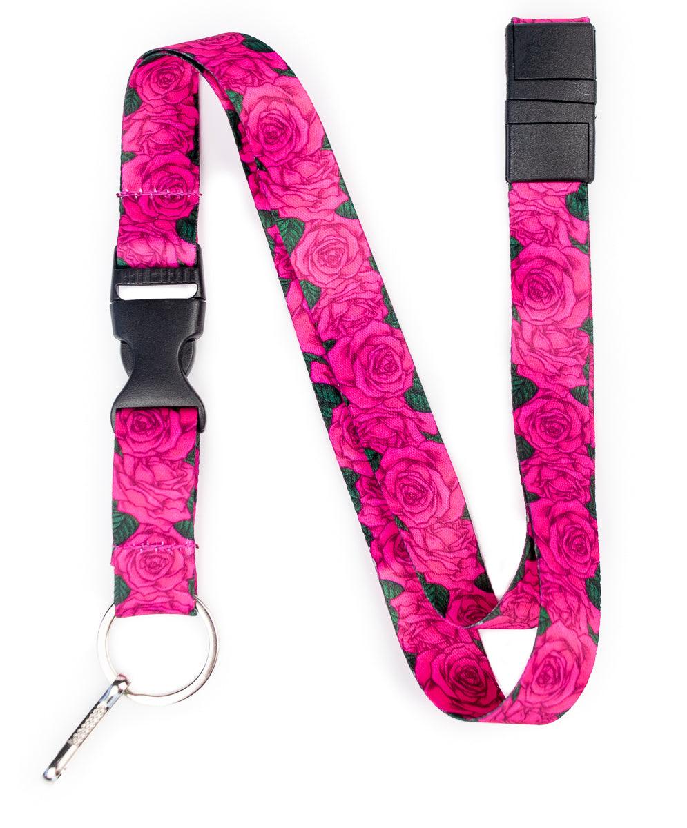 Pink Roses Premium Lanyard - Limeloot